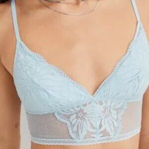 Aerie Light Blue Lace Bralette Size: 34C
